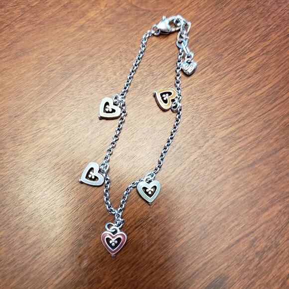 BRIGHTON enamel heart charm bracelet - Picture 1 of 8